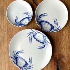 Caskata Dinnerware|Crab Coupe Salad Plate Blue