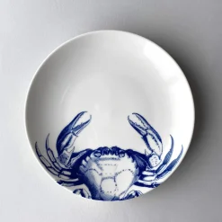 Caskata Dinnerware|Crab Coupe Salad Plate Blue