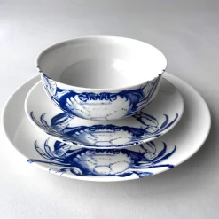 Caskata Dinnerware|Crabs Coupe Dinner Plate Blue