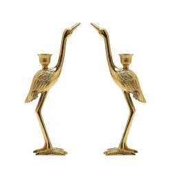 Two's Company Candles|Crane Candle Holder, Set of 2