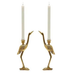 Two's Company Candles|Crane Candle Holder, Set of 2