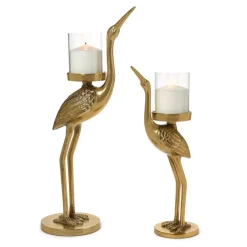 Two's Company Candles|Crane Candle Holder, Set of 2