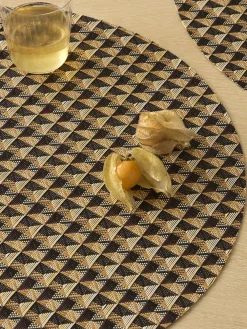 Chilewich Place Settings & Linens|Crane Round Placemat in Honey