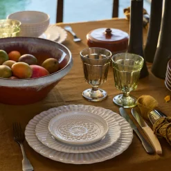 Costa Nova Dinnerware|Cristal Collection appetizer Plates in White, Set of 6