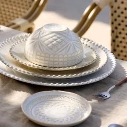 Costa Nova Dinnerware|Cristal Collection appetizer Plates in White, Set of 6