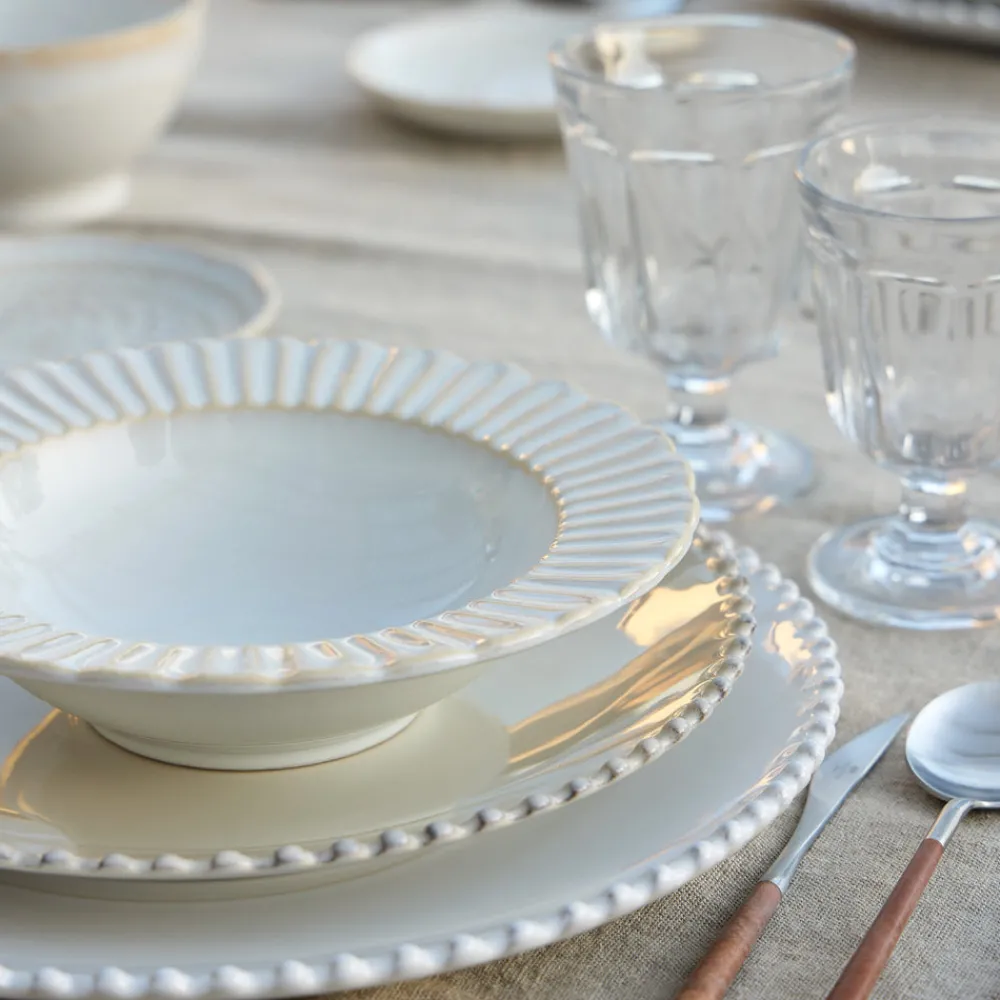 Costa Nova Dinnerware|Cristal Collection Pasta Plates in White, Set of 6