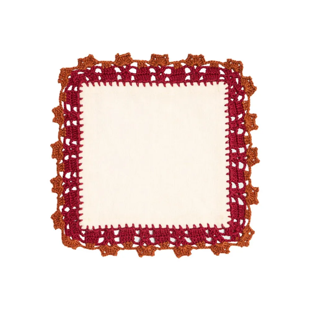 Cabana Place Settings & Linens|Crochet Embellished Cocktail Napkins, Set of 6