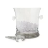 Match Bar|Silver|Crystal Ice Bucket with Handles and Tongs Set, Set of 2