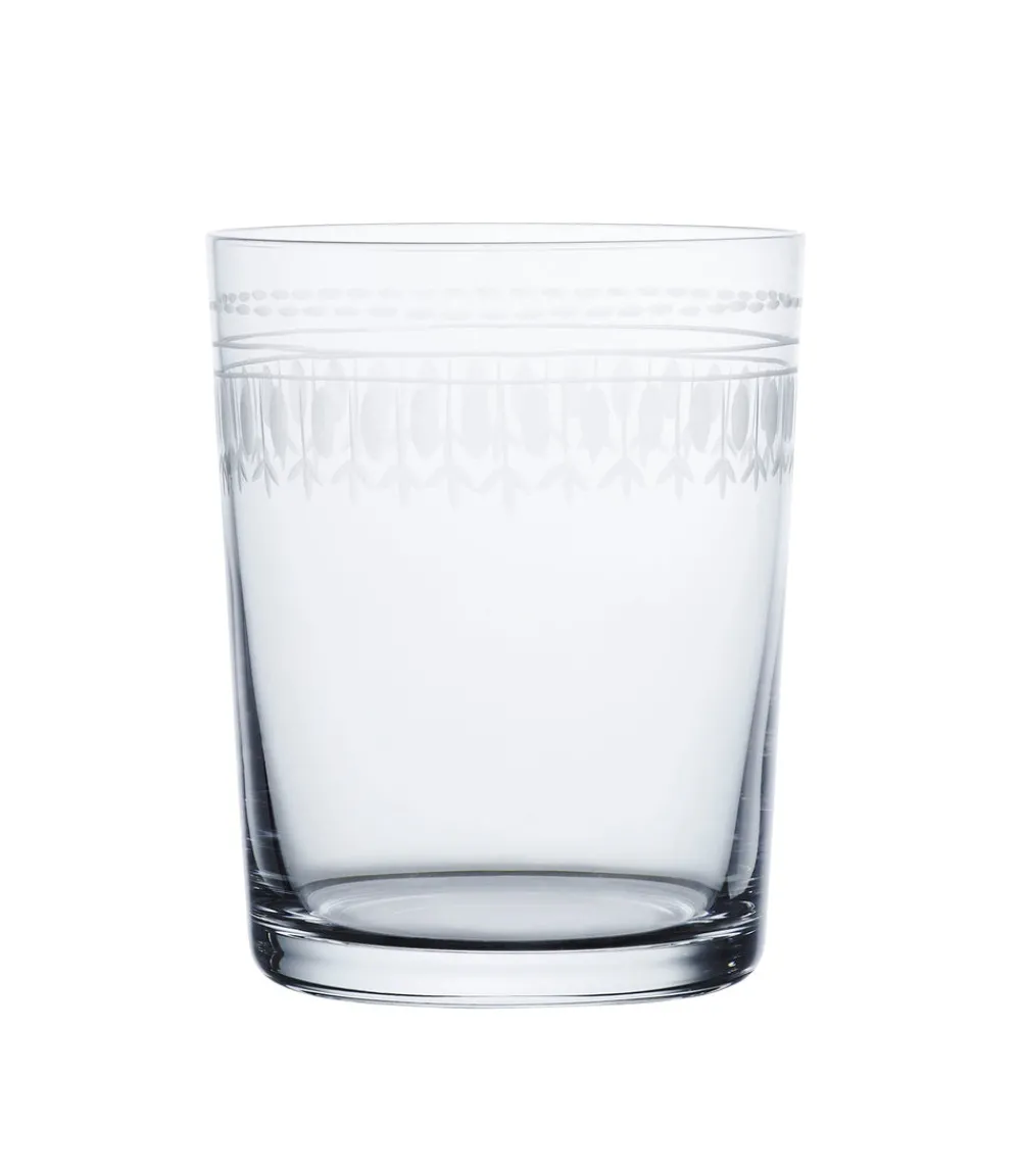The Vintage List Glassware|Crystal Large Tumblers with Ovals Design, Set of 4