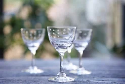 The Vintage List Glassware|Crystal Liqueur Glasses with Stars Design, Set of Six