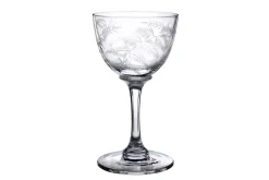 The Vintage List Glassware|Crystal Liqueur Glasses with Fern Design, Set of Six
