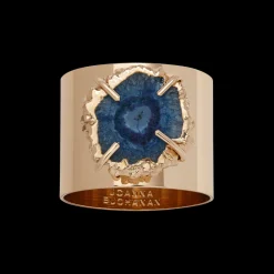 Joanna Buchanan Place Settings & Linens|Crystal Quartz Napkin Rings in Indigo, Set of Two