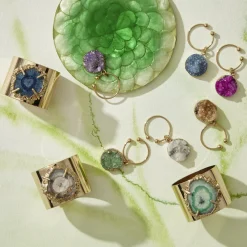 Joanna Buchanan Place Settings & Linens|Crystal Quartz Napkin Rings in Indigo, Set of Two