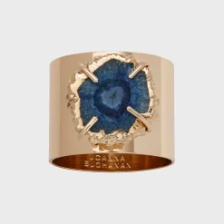 Joanna Buchanan Place Settings & Linens|Crystal Quartz Napkin Rings in Indigo, Set of Two