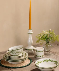 Rebecca Udall Décor|Candles|Daisy Candlestick in Leaf Green