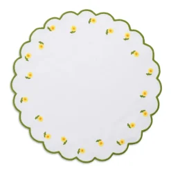 Loulou La Dune Place Settings & Linens|Daisy Placemat and Napkin Set in White