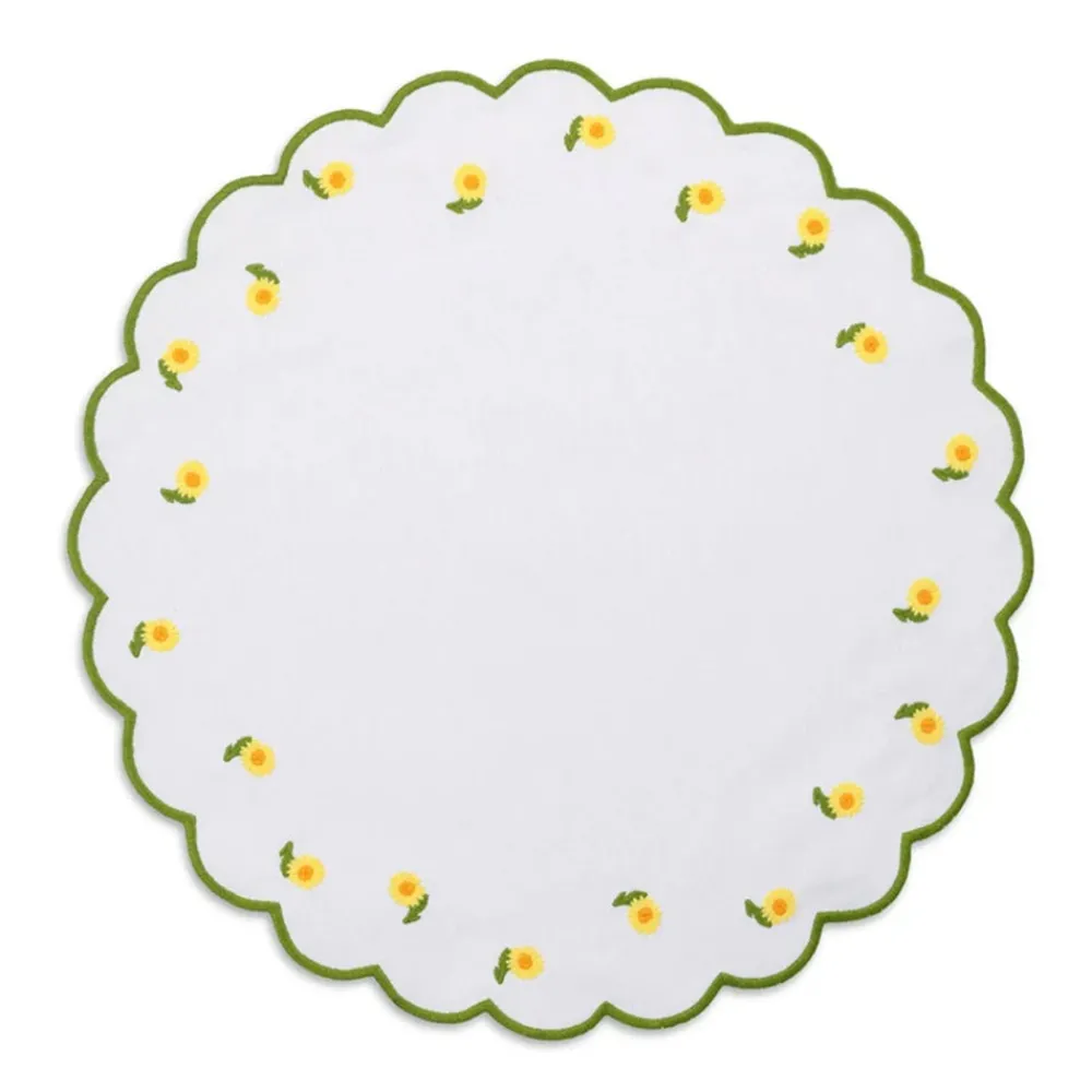 Loulou La Dune Place Settings & Linens|Daisy Placemat and Napkin Set in White
