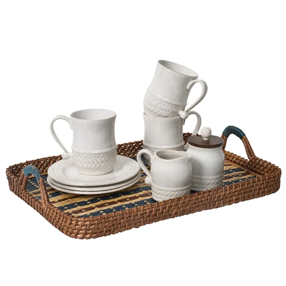 Juliska Dinnerware|Danish Stripe 18" Tray in Navy