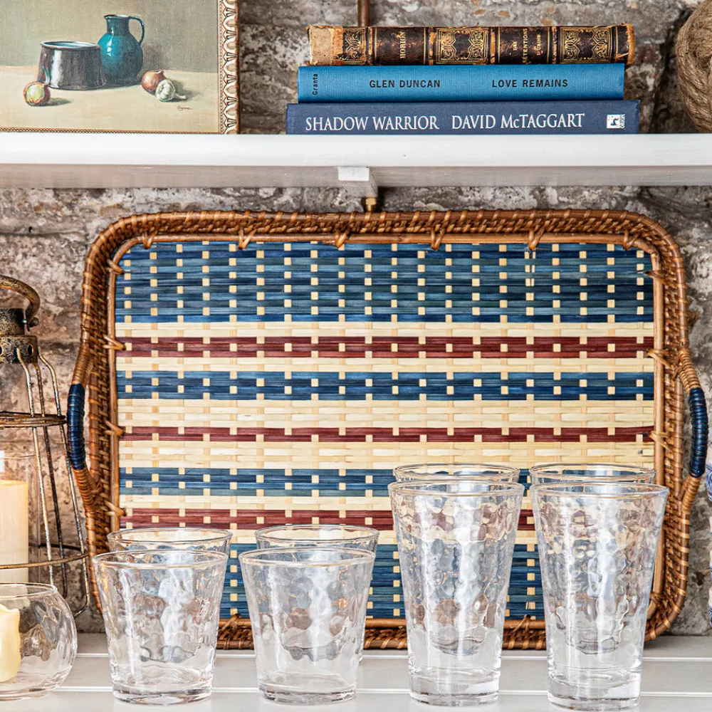 Juliska Dinnerware|Danish Stripe 18" Tray in Navy