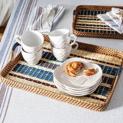 Juliska Dinnerware|Danish Stripe 21" Tray in Navy