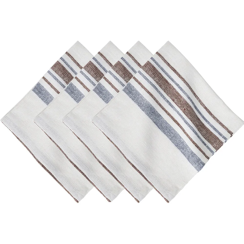 Juliska Place Settings & Linens|Danish Stripe Napkin in Taupe, Set of 4