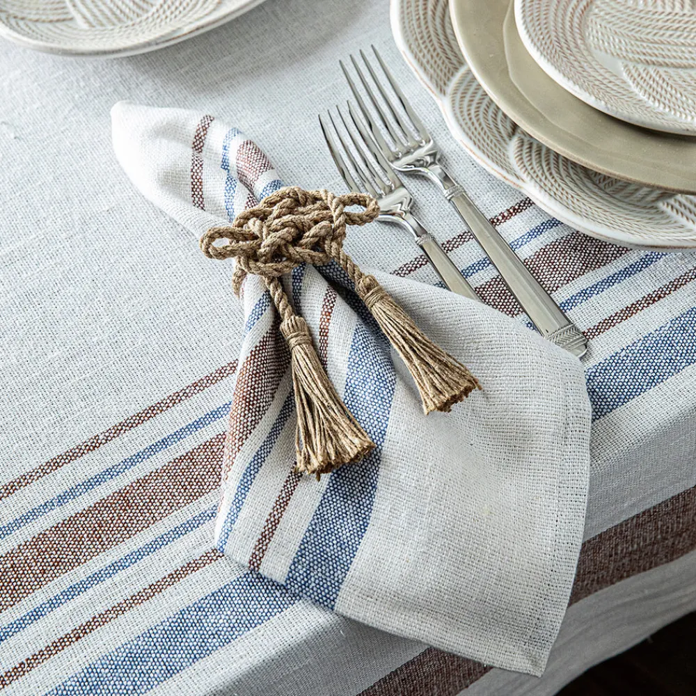 Juliska Place Settings & Linens|Danish Stripe Napkin in Taupe, Set of 4