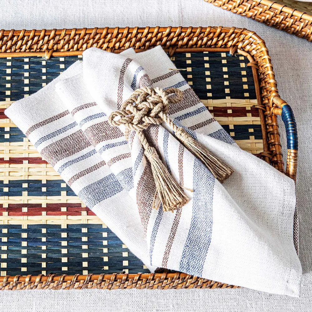 Juliska Place Settings & Linens|Danish Stripe Napkin in Taupe, Set of 4