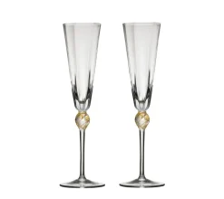 Kim Seybert Place Settings & Linens|Daphne Flute in Clear & Gold