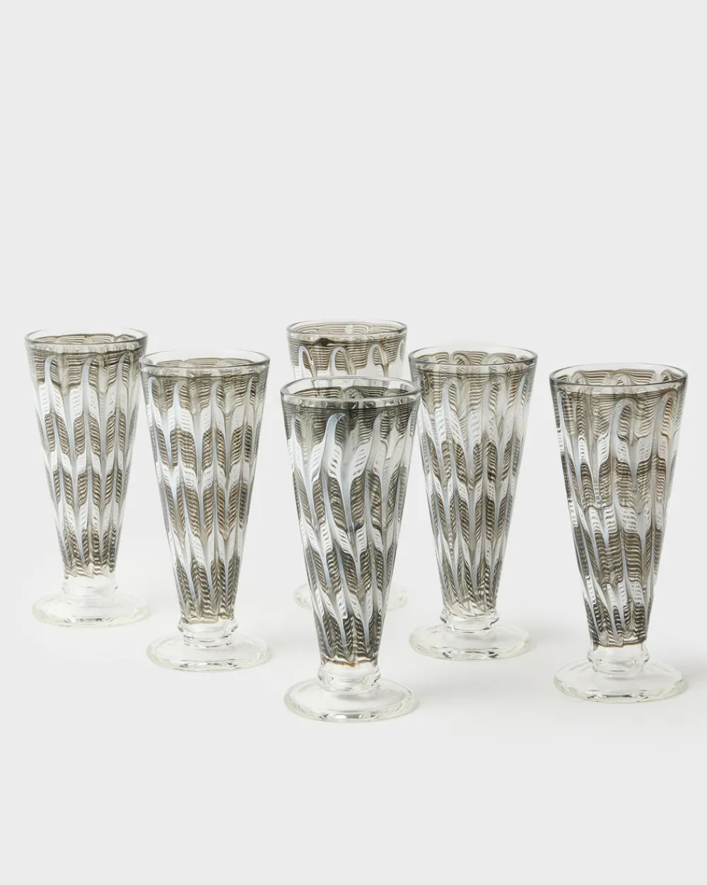 Cabana Glassware|D’Ascoli Donatello Flute Glasses in Walnut, Set of 6