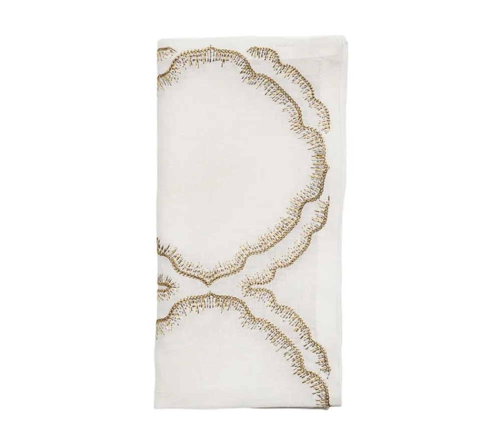 Kim Seybert Place Settings & Linens|Daydream Napkin in White, Gold & Silver, Set of 4