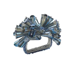 Kim Seybert Place Settings & Linens|Dazzle Napkin Ring in Midnight, Set of 4