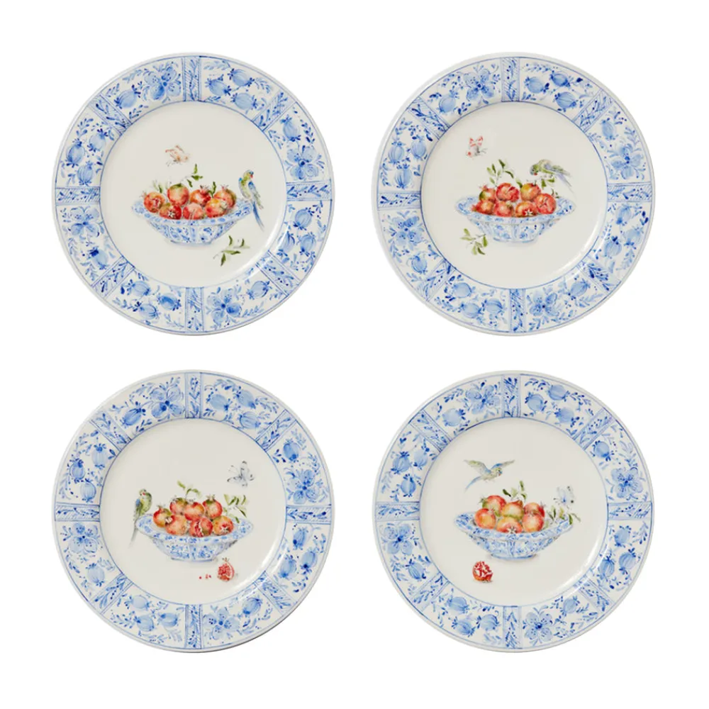 Laboratorio Paravicini Dinnerware|Delft Plates in Pomegranates, Set of 4