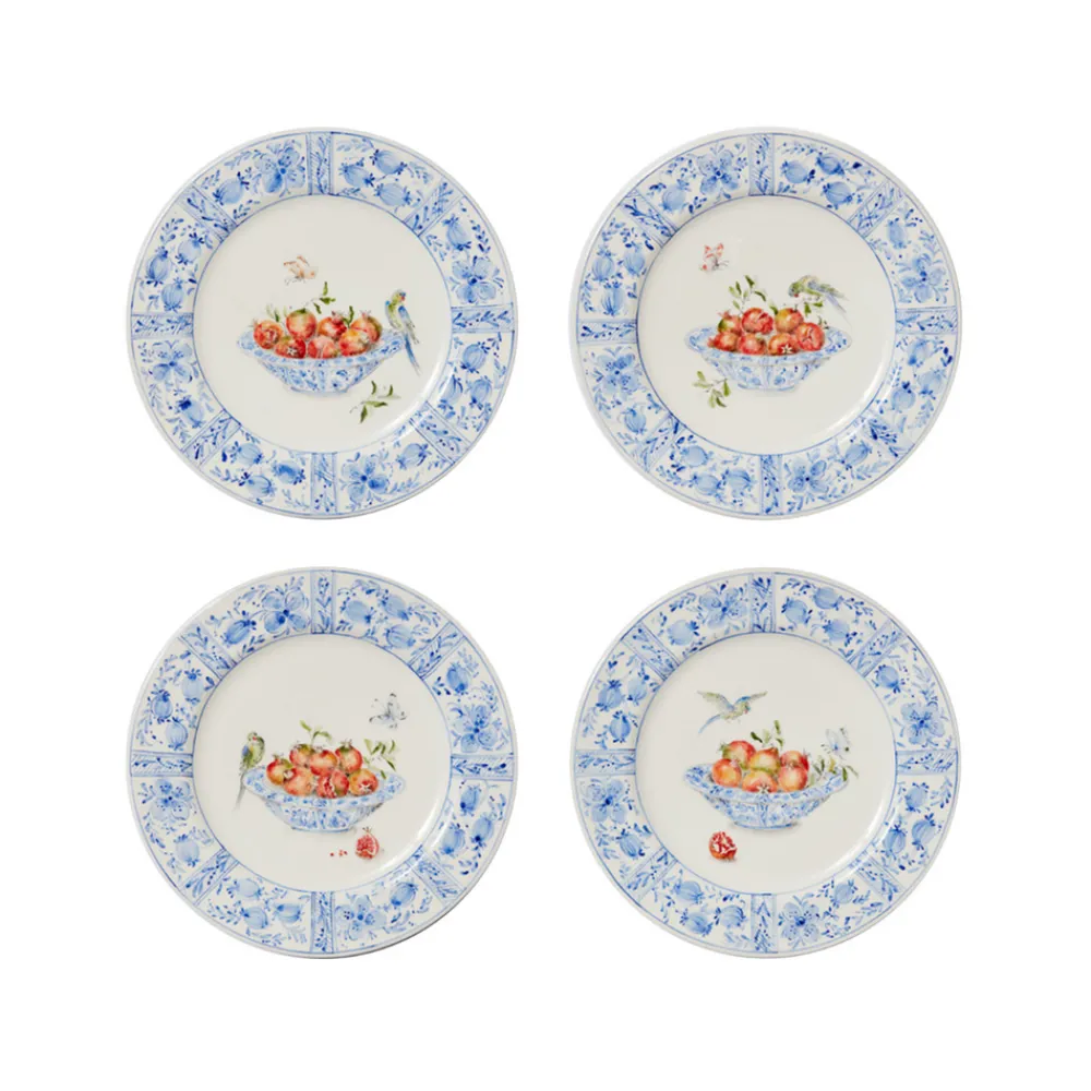 Laboratorio Paravicini Dinnerware|Delft Plates in Pomegranates, Set of 4