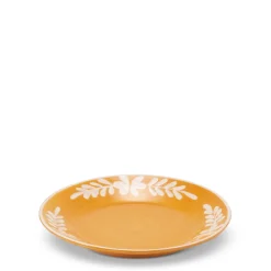 AERIN Dinnerware|Dessert Plate With White Floral Trim in Marigold