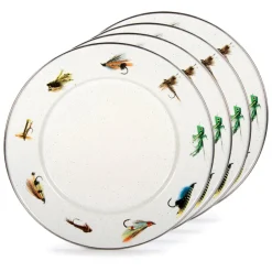 Golden Rabbit Dinnerware|Dinner Plates in Flying Fish, Set of 4