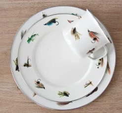 Golden Rabbit Dinnerware|Dinner Plates in Flying Fish, Set of 4
