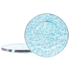 Golden Rabbit Dinnerware|Dinner Plates in Sea Glass, Set of 4