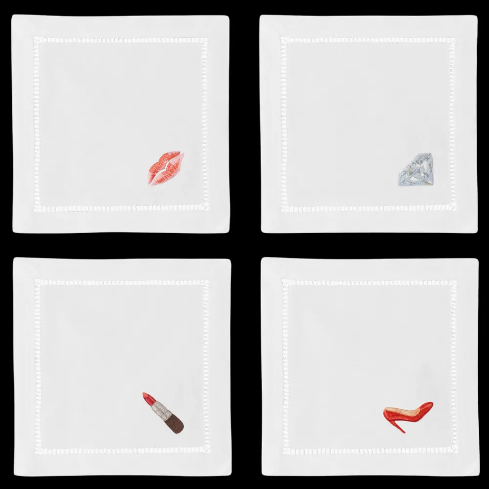 Henry Handwork Place Settings & Linens|Diva Mixed Cocktail Napkin Set