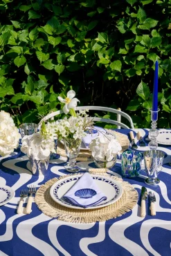 Loulou La Dune Place Settings & Linens|Doris In Navy Tablecloth