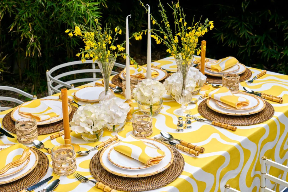 Loulou La Dune Place Settings & Linens|Doris In Yellow Tablecloth