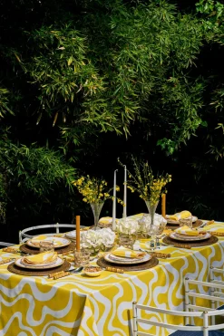 Loulou La Dune Place Settings & Linens|Doris In Yellow Tablecloth