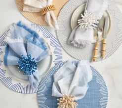 Kim Seybert Place Settings & Linens|Dream Weaver Placemat in White & Blue, Set of 4