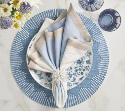 Kim Seybert Place Settings & Linens|Dream Weaver Placemat in Blue & White, Set of 4