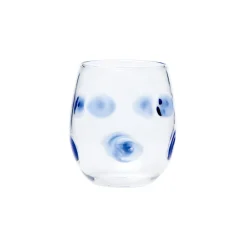 VIETRI Glassware|Drop Blue Stemless Wine Glass