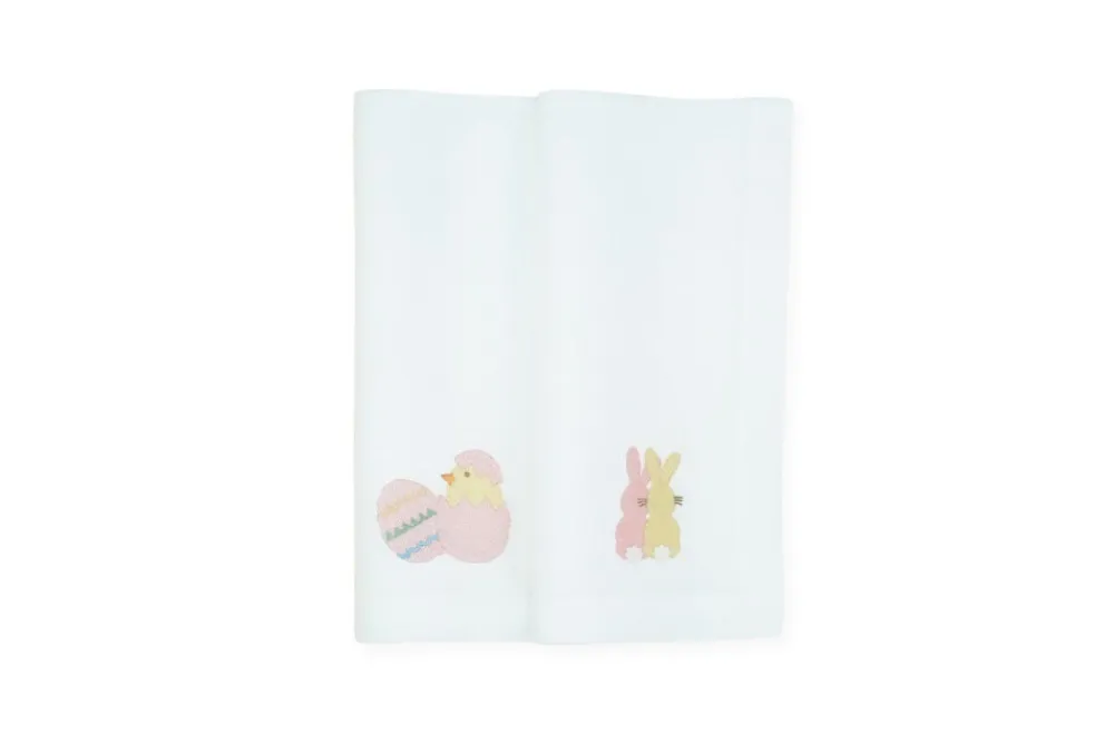 TriChi Design Place Settings & Linens|Easter Chicks and Bunny Napkin, Set of 2