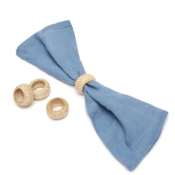 Caravan Place Settings & Linens|Eclipse Napkin Ring in Whitewash, Set of 4