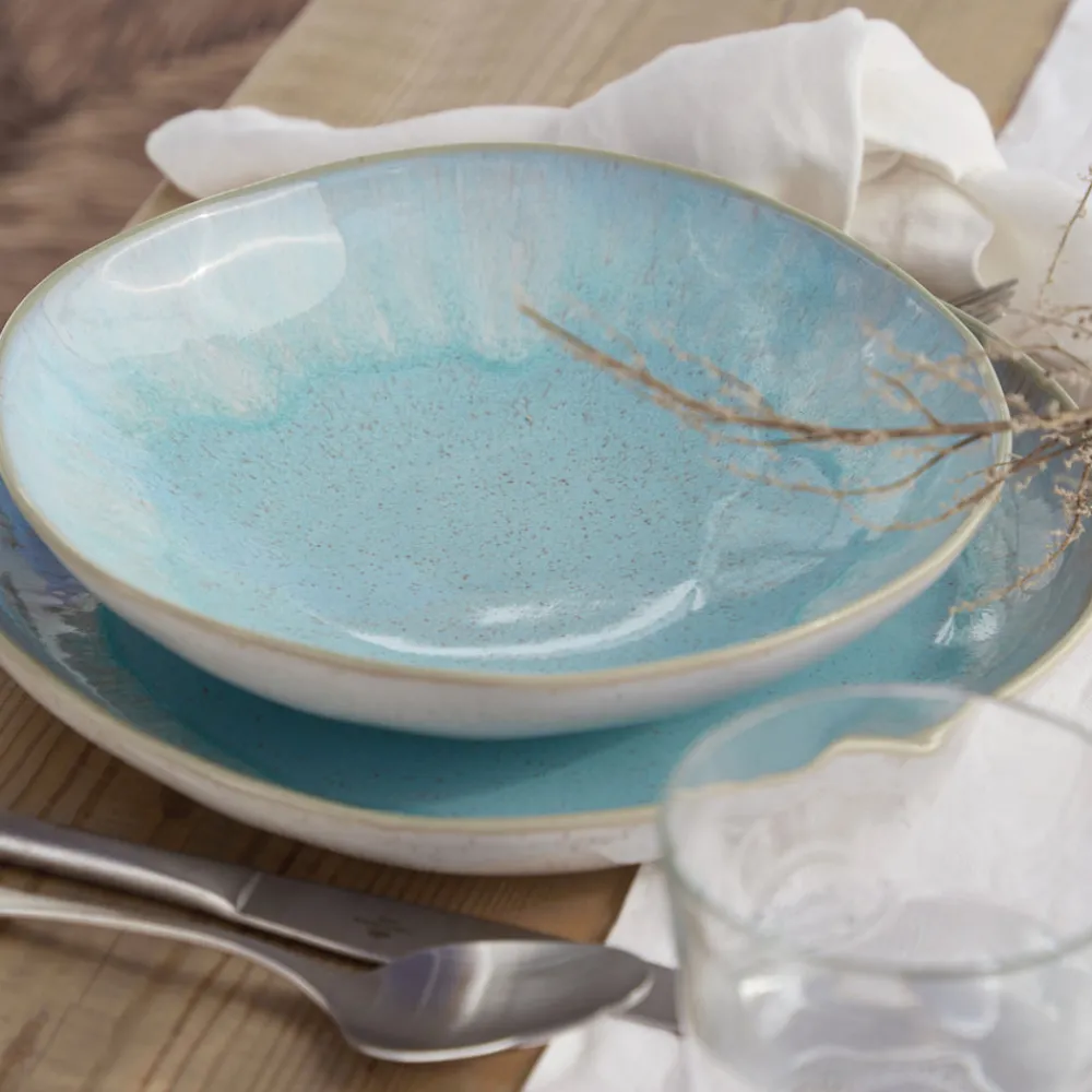 Costa Nova Dinnerware|Eivissa Collection Pasta Bowls in Sea Blue, Set of 6