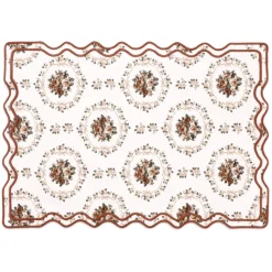 Loulou La Dune Place Settings & Linens|Elodie Placemat and Napkin Set with Bows and Florals with Embroidery