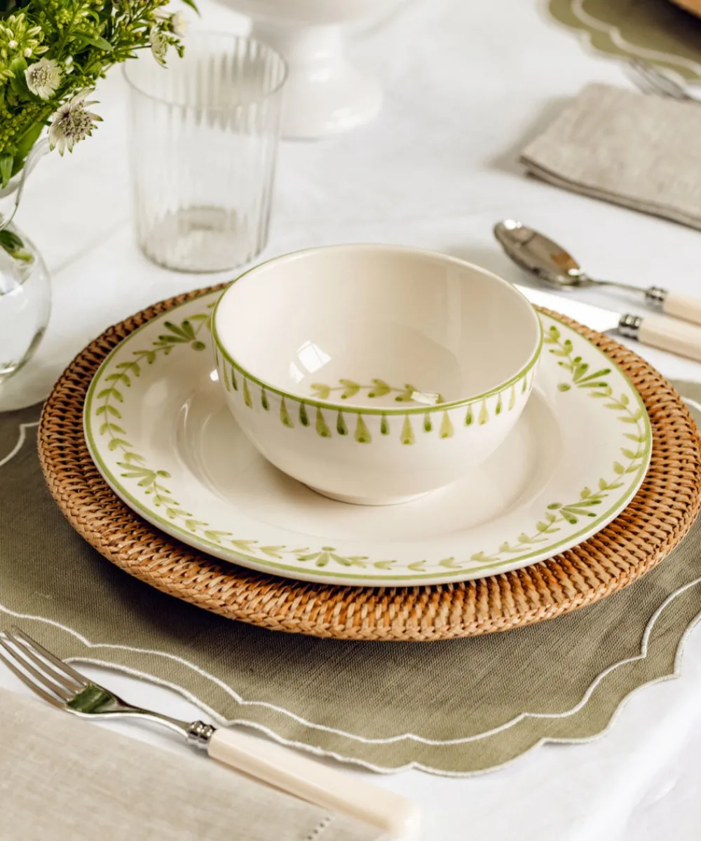 Rebecca Udall Dinnerware|Elouise Cereal Bowl in Green, Set of 6