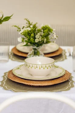 Rebecca Udall Dinnerware|Elouise Cereal Bowl in Green, Set of 6
